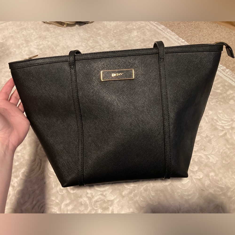 Leather DKNY Zipper Tote